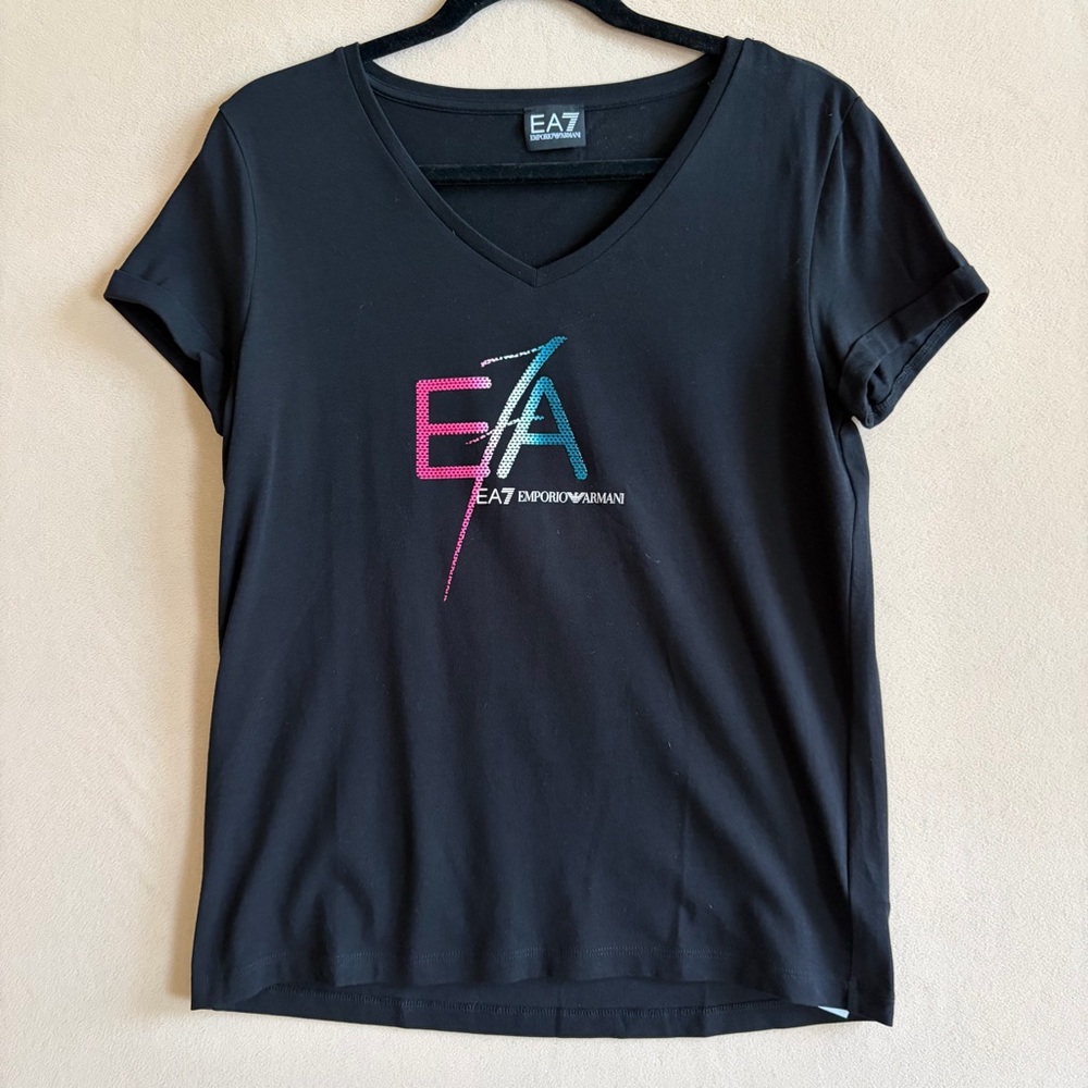Emporio Armani EA7‎ Women’s Logo T-Shirt Black size M